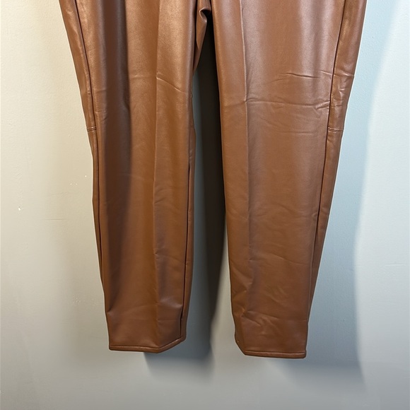 NWT J. Jill Vegan Leather Pants in Hickory Size XL Pull On Fleece Lined Stretchy - Picture 5 of 14